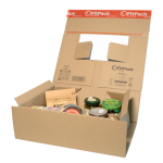 Cutie Carton cu Autoformare EuroBox, Autoadeziv, Banda Desigilare, Natur