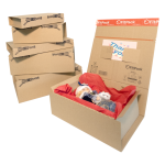 Cutie Carton cu Autoformare EuroBox, Autoadeziv, Banda Desigilare, Natur