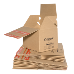 Cutie Carton cu Autoformare FitBox, Autoadeziv, Banda Desigilare, Natur