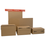 Cutie Carton cu Autoformare FlexiBox, Autoadeziv, Banda Desigilare, Natur