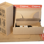 Cutie Carton Pentru 1 Sticla Vin WineBox, Autoadeziv, Banda Desigilare, Natur