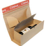 Cutie Carton Pentru 1 Sticla Vin WineBox, Autoadeziv, Banda Desigilare, Natur
