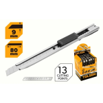 Cutter Utilitar cu Lama Retractabila, Tolsen, Metalic, 9x80mm, Argintiu Dimensiuni Lama: 9 x 80 mm; Include Lama din Otel; Corp Metalic. Maner egonomic, Lama Retractabila. Destinat pentru utilizare generală, profesională, uz casnic sau în birou, hobby, craft, etc.